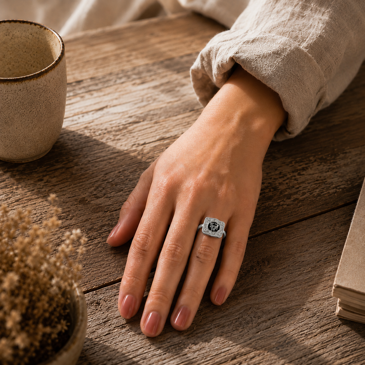 Lunetta Western Buckle Initial Ring