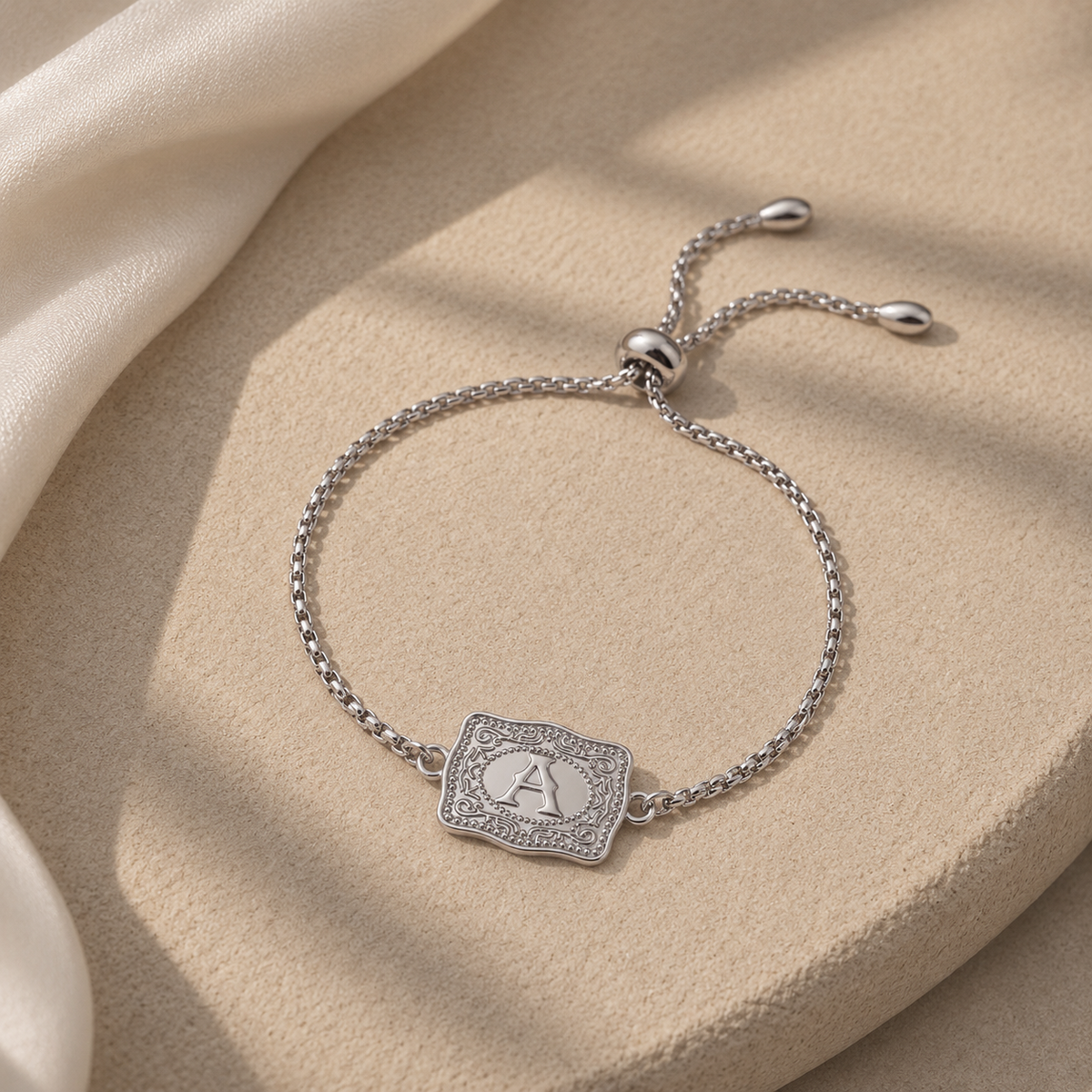 Lunetta Western Buckle Initial Bracelet