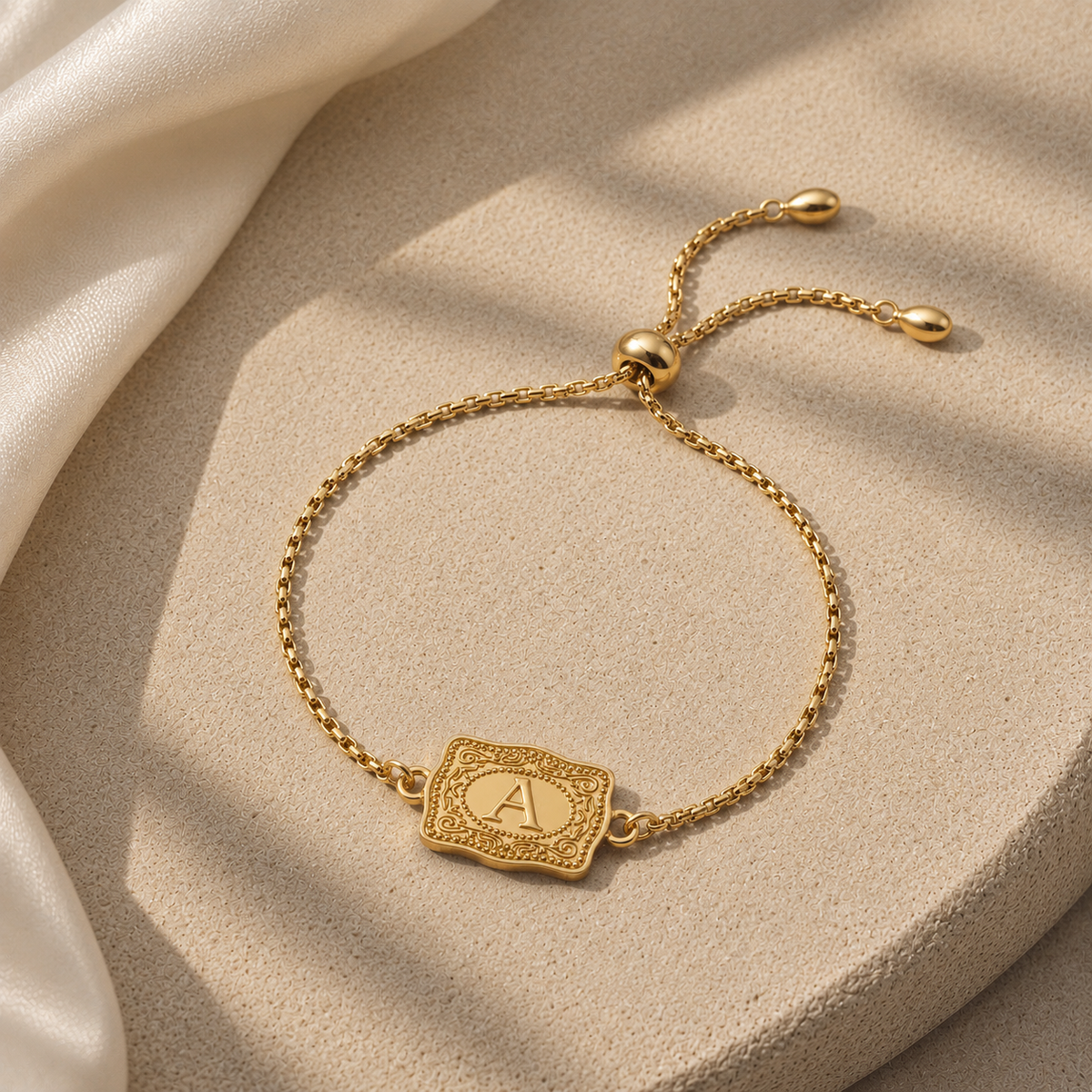 Lunetta Western Buckle Initial Bracelet