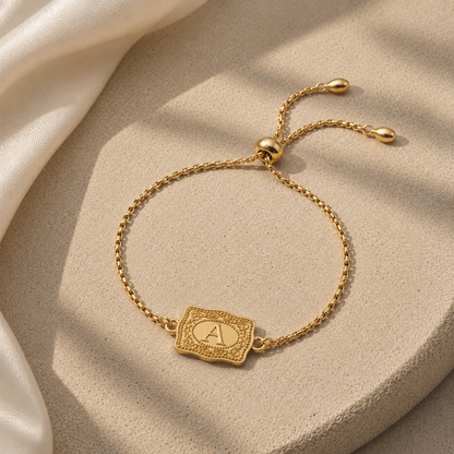 Lunetta Western Buckle Initial Bracelet