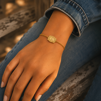 Mini Buckle Initial Bracelet