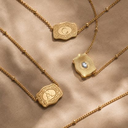 Mini Buckle Initial Necklace