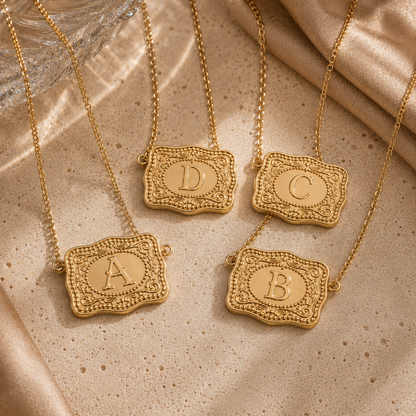 Lunetta Western Buckle Initial Necklace