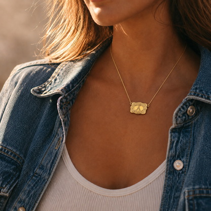 Lunetta Western Buckle Initial Necklace