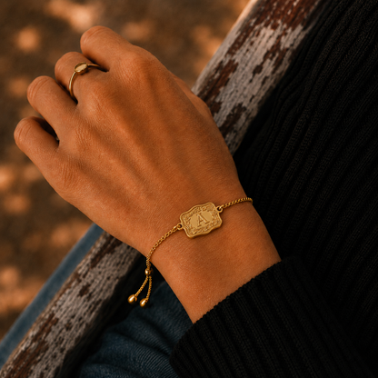 Lunetta Western Buckle Initial Bracelet