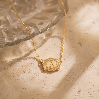 Mini Buckle Initial Necklace