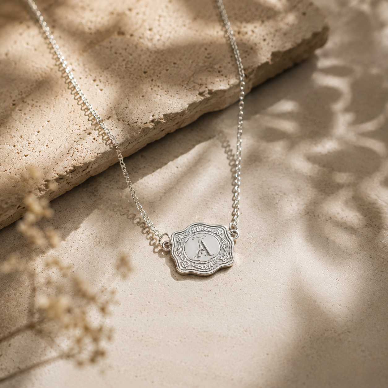 Mini Buckle Initial Necklace