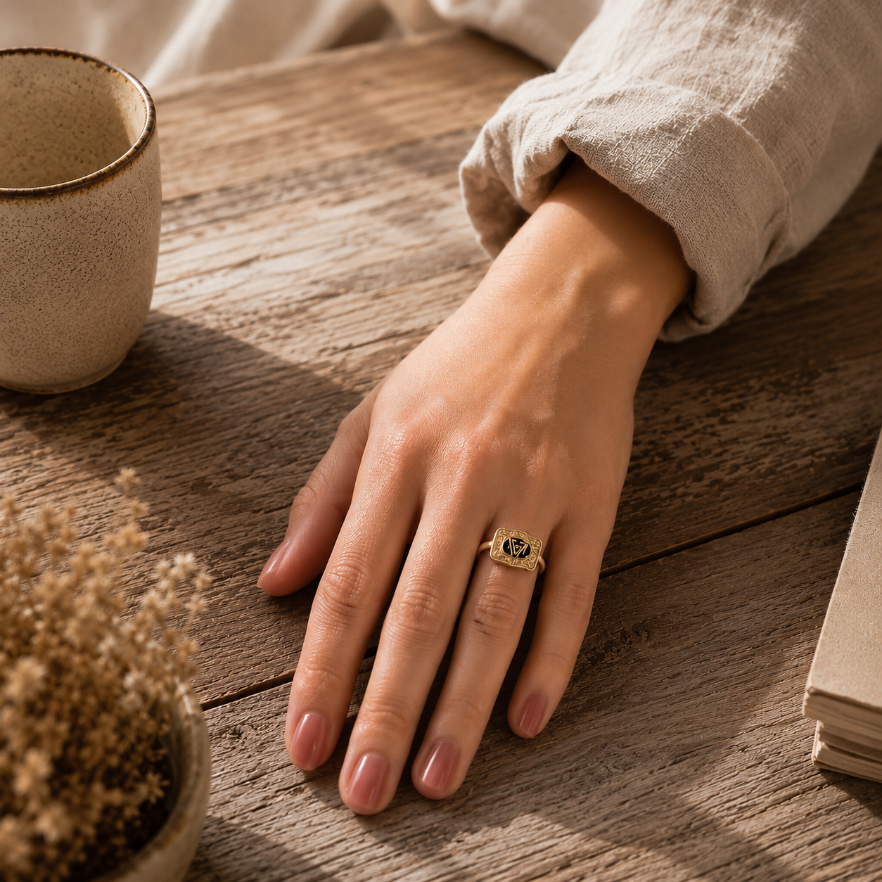 Lunetta Western Buckle Initial Ring