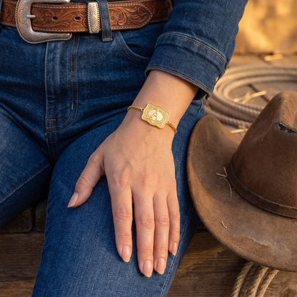 Lunetta Western Buckle Initial Bracelet